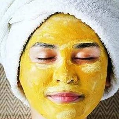 زردچوبه روی پوست